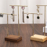 Maxbell Earring Display Stand Jewelry Display Stand for Selling Tabletop T Bar Stand 2 Laywer Brown Wood