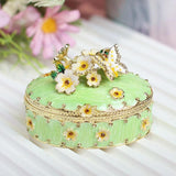 Maxbell Jewelry Box Alloy Tabletop Creative Treasure Case Decorative Box Trinket Box Green