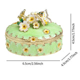 Maxbell Jewelry Box Alloy Tabletop Creative Treasure Case Decorative Box Trinket Box Green