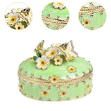 Maxbell Jewelry Box Alloy Tabletop Creative Treasure Case Decorative Box Trinket Box Green
