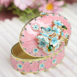 Maxbell Jewelry Box Alloy Tabletop Creative Treasure Case Decorative Box Trinket Box Pink