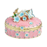 Maxbell Jewelry Box Alloy Tabletop Creative Treasure Case Decorative Box Trinket Box Pink