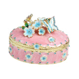 Maxbell Jewelry Box Alloy Tabletop Creative Treasure Case Decorative Box Trinket Box Pink