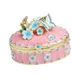 Maxbell Jewelry Box Alloy Tabletop Creative Treasure Case Decorative Box Trinket Box Pink