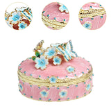 Maxbell Jewelry Box Alloy Tabletop Creative Treasure Case Decorative Box Trinket Box Pink