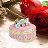 Maxbell Jewelry Box Alloy Tabletop Creative Treasure Case Decorative Box Trinket Box Pink