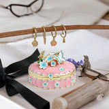 Maxbell Jewelry Box Alloy Tabletop Creative Treasure Case Decorative Box Trinket Box Pink