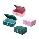 Maxbell Jewelry Box with Fingerprint Lock Jewelry Casket for Party Holidays Bathroom Single Layer Pink
