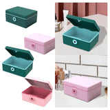Maxbell Jewelry Box with Fingerprint Lock Jewelry Casket for Party Holidays Bathroom Single Layer Pink