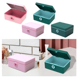 Maxbell Jewelry Box with Fingerprint Lock Jewelry Casket for Party Holidays Bathroom Single Layer Pink