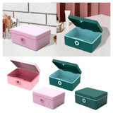 Maxbell Jewelry Box with Fingerprint Lock Jewelry Casket for Party Holidays Bathroom Single Layer Pink