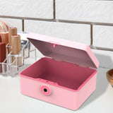 Maxbell Jewelry Box with Fingerprint Lock Jewelry Casket for Party Holidays Bathroom Single Layer Pink