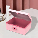 Maxbell Jewelry Box with Fingerprint Lock Jewelry Casket for Party Holidays Bathroom Single Layer Pink