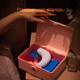 Maxbell Jewelry Box with Fingerprint Lock Jewelry Casket for Party Holidays Bathroom Single Layer Pink