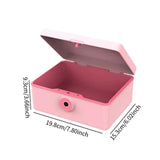 Maxbell Jewelry Box with Fingerprint Lock Jewelry Casket for Party Holidays Bathroom Single Layer Pink