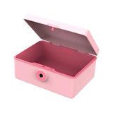 Maxbell Jewelry Box with Fingerprint Lock Jewelry Casket for Party Holidays Bathroom Single Layer Pink