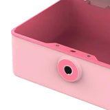 Maxbell Jewelry Box with Fingerprint Lock Jewelry Casket for Party Holidays Bathroom Single Layer Pink