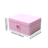 Maxbell Jewelry Box with Fingerprint Lock Jewelry Casket for Party Holidays Bathroom Double Layer Pink