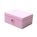 Maxbell Jewelry Box with Fingerprint Lock Jewelry Casket for Party Holidays Bathroom Double Layer Pink