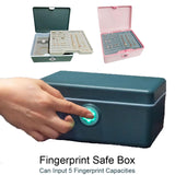 Maxbell Jewelry Box with Fingerprint Lock Jewelry Casket for Party Holidays Bathroom Double Layer Pink