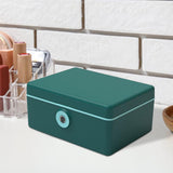 Maxbell Jewelry Box with Fingerprint Lock Jewelry Casket for Party Holidays Bathroom Double Layer Green