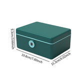 Maxbell Jewelry Box with Fingerprint Lock Jewelry Casket for Party Holidays Bathroom Double Layer Green