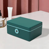 Maxbell Jewelry Box with Fingerprint Lock Jewelry Casket for Party Holidays Bathroom Double Layer Green