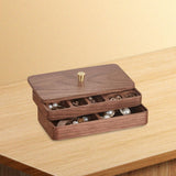 Wooden Jewelry Box Walnut 2 Layer Trinket Box for Watches Bracelets Earrings