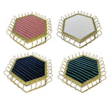 Maxbell Rings Display Tray Showcase Props Ear Studs Organizer for Dresser Store Shop Pink