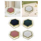Maxbell Rings Display Tray Showcase Props Ear Studs Organizer for Dresser Store Shop Pink