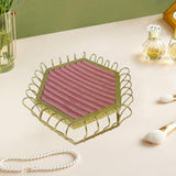 Maxbell Rings Display Tray Showcase Props Ear Studs Organizer for Dresser Store Shop Pink