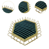 Maxbell Rings Display Tray Showcase Props Ear Studs Organizer for Dresser Store Shop Green
