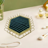 Maxbell Rings Display Tray Showcase Props Ear Studs Organizer for Dresser Store Shop Green