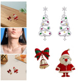 Christmas Earrings Stud Earrings for Xmas Costume Outfit Accessories Holiday Xmas Tree