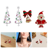 Christmas Earrings Stud Earrings for Xmas Costume Outfit Accessories Holiday Xmas Tree