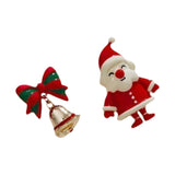 Christmas Earrings Stud Earrings for Xmas Costume Outfit Accessories Holiday Santa and Bell