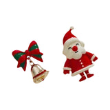 Christmas Earrings Stud Earrings for Xmas Costume Outfit Accessories Holiday Santa and Bell