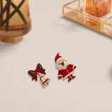 Christmas Earrings Stud Earrings for Xmas Costume Outfit Accessories Holiday Santa and Bell