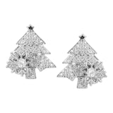 Christmas Earrings Cute Christmas Stud Earrings for Daily Wear Holiday Gifts Silver