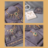 Maxbell Jewelry Organizer Tray for Necklace Rings Bracelet Earrings for Presentation Gray