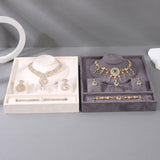 Maxbell Jewelry Organizer Tray for Necklace Rings Bracelet Earrings for Presentation Gray
