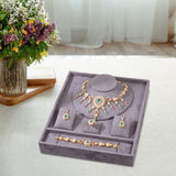 Maxbell Jewelry Organizer Tray for Necklace Rings Bracelet Earrings for Presentation Gray