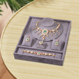 Maxbell Jewelry Organizer Tray for Necklace Rings Bracelet Earrings for Presentation Gray