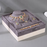 Maxbell Jewelry Organizer Tray for Necklace Rings Bracelet Earrings for Presentation Gray