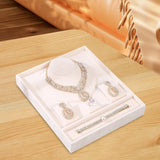 Maxbell Jewelry Organizer Tray for Necklace Rings Bracelet Earrings for Presentation Beige White