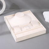 Maxbell Jewelry Organizer Tray for Necklace Rings Bracelet Earrings for Presentation Beige White