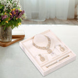 Maxbell Jewelry Organizer Tray for Necklace Rings Bracelet Earrings for Presentation Beige White
