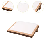 Bamboo Jewelry Display Tray Display Stand Crafts for Countertop Desktop Show Small White