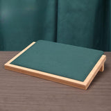 Bamboo Jewelry Display Tray Stand Handcraft Soft for Show Dresser Displaying Large Green