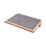 Bamboo Jewelry Display Tray Stand Handcraft Soft for Show Dresser Displaying Large Deep Grey